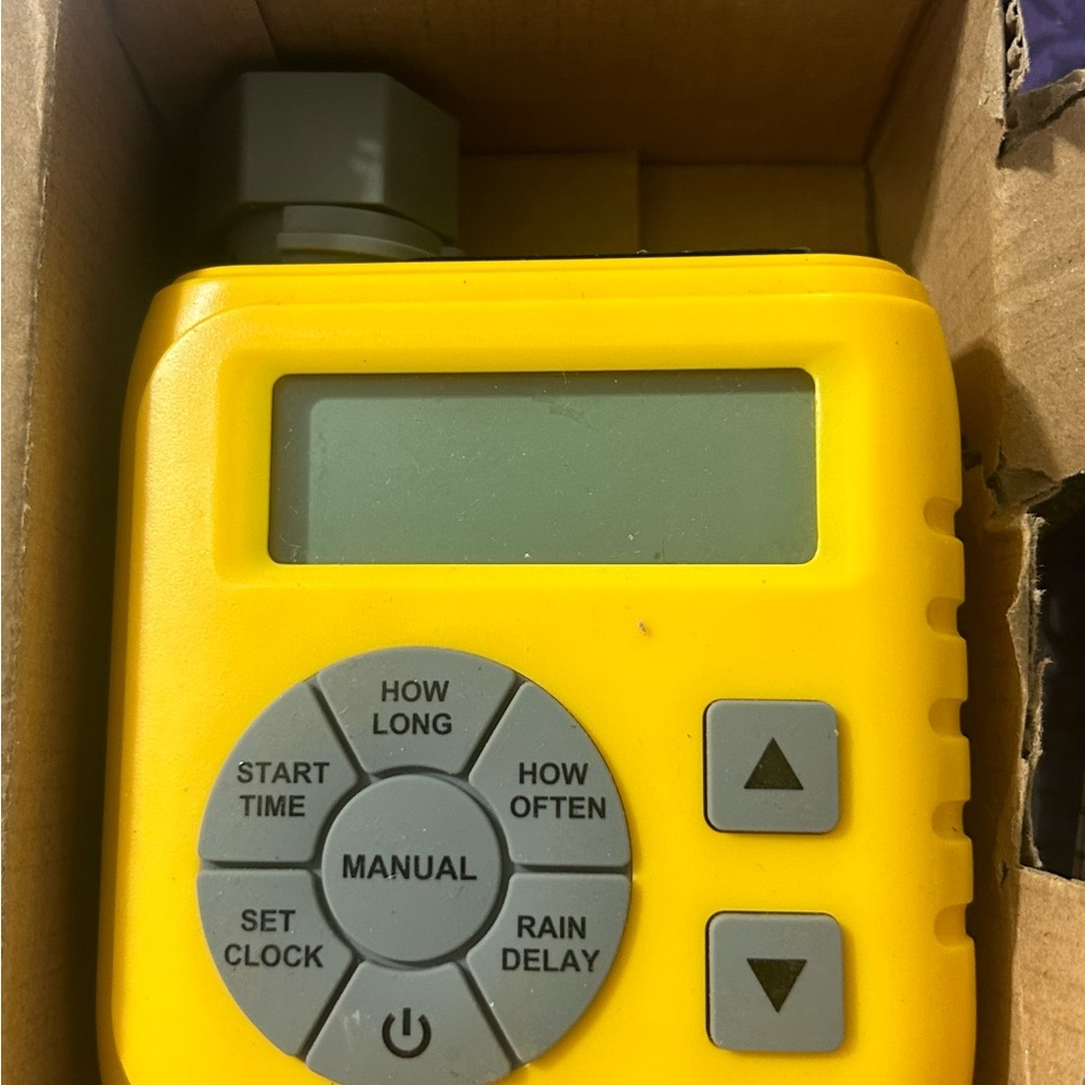 Yellow Portable Digital Timer Controller - Manual Watering Timer